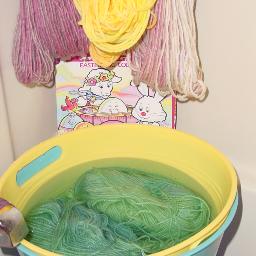 Dying yarn with Easter Eggs Dye