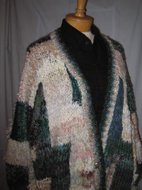 Coat Sweater in greens/white Coat Sweater in greens/white